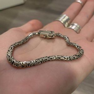 Sterling Silver Byzantine Chain Bracelet